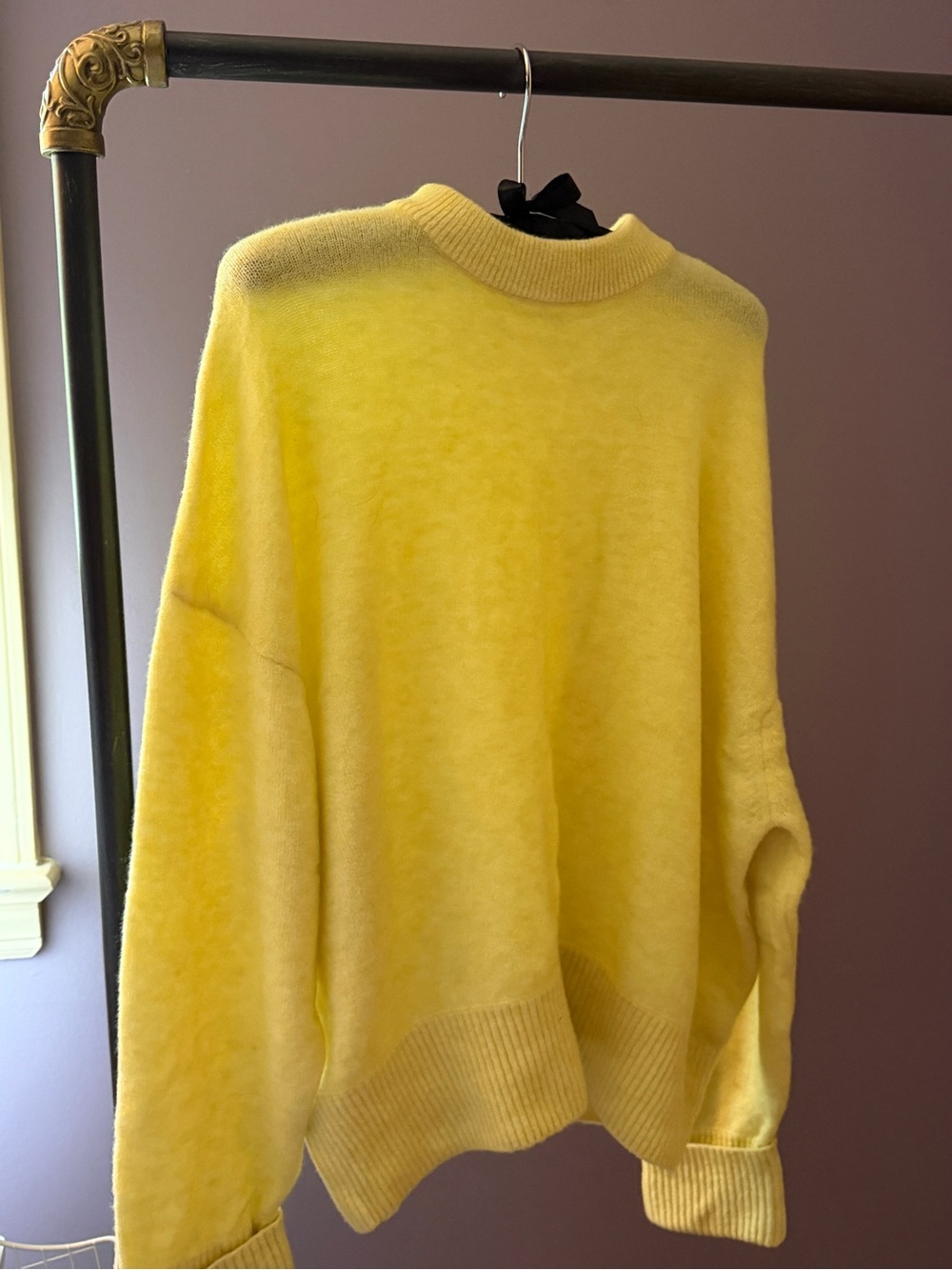 Anthropologie Pilcro Butter Yellow Oversized Wool Blend Sweater S